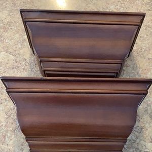 Wood Wall Shelf mahogany set of 2 floating